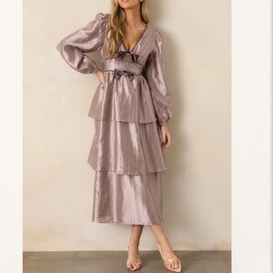 Red Dress Boutique Glamorous Gaze Metallic Dress